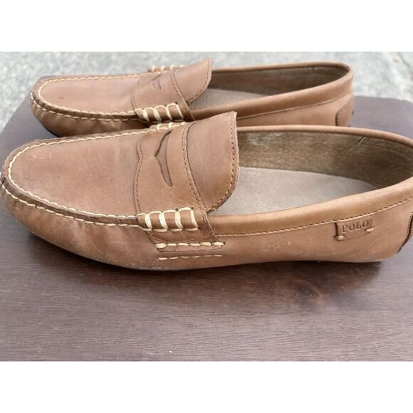 Wes Polo Tan Smooth Pull Up Slip On Leather 9.5 D - Picture 2 of 7